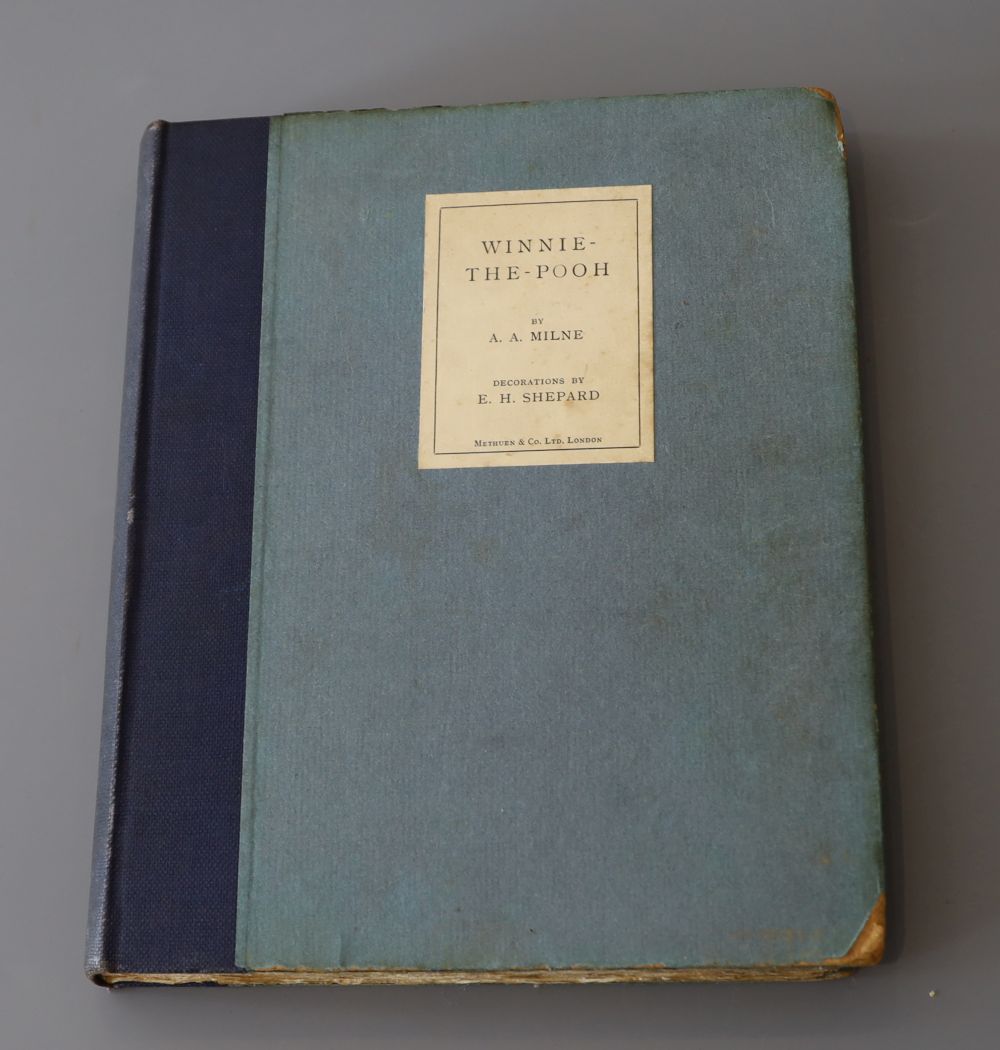 Milne, Alan Alexander - Winnie-The-Pooh, 1st edition, one of 350 large paper copies, qto, illustrated by Ernest H. Shepard, half cloth